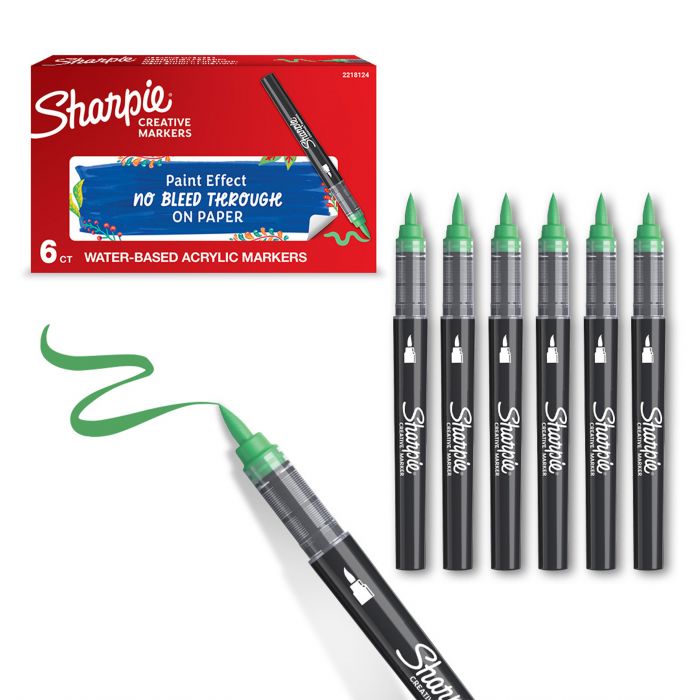 SHARPIE CREATIVE ACR. M.BRUSH GREEN 6p