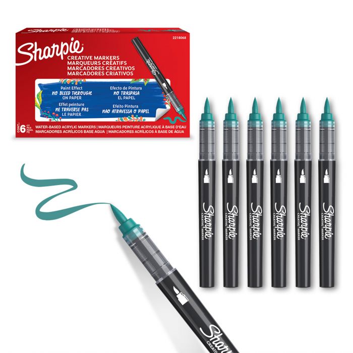 SHARPIE CREATIVE ACR. M.BRUSH EMER.GREEN 6p