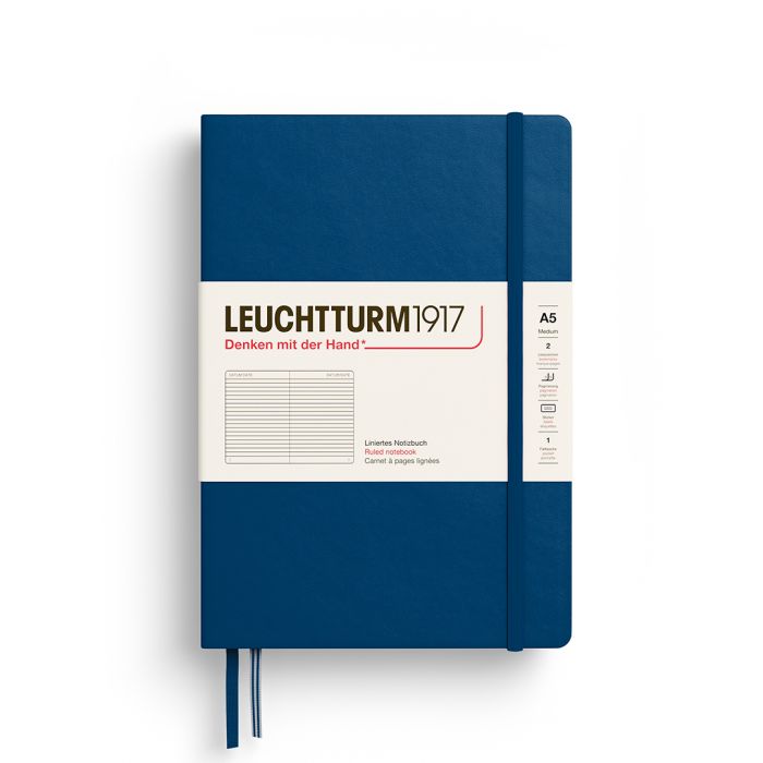 L NOTEBOOK HC A5 MED RULED INDIGO 251p