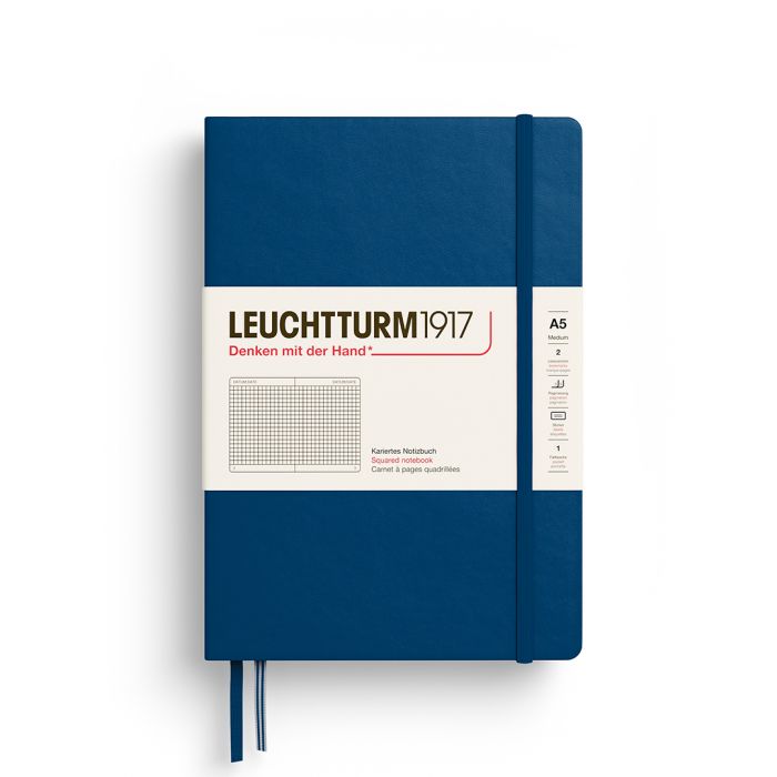 L NOTEBOOK HC A5 MED SQUARED INDIGO 251p