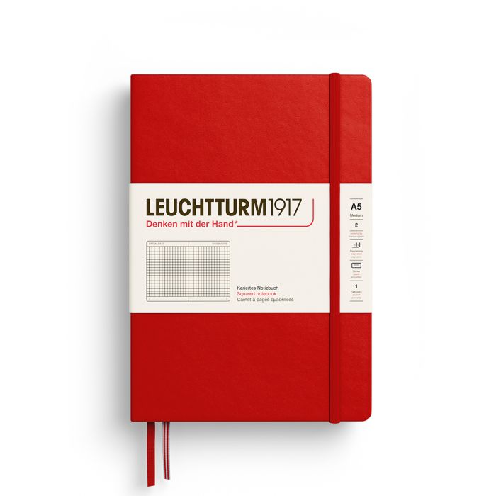 L NOTEBOOK HC A5 MED SQUARED CHERRY 251p