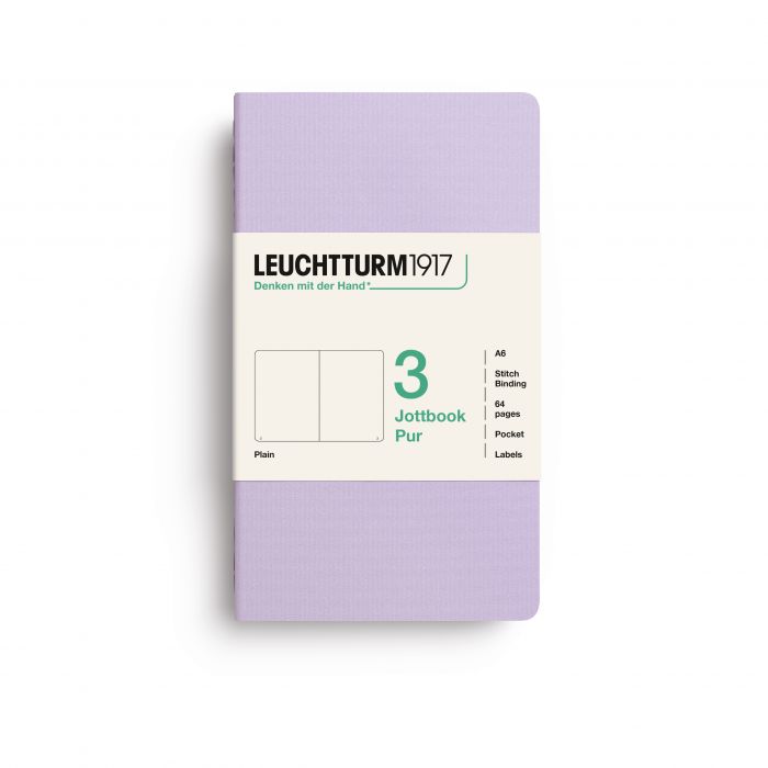 L JOTTBOOK PUR A6 PLAIN LILAC Pack3 64p