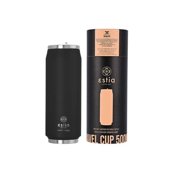 Estia Save The Aegean Θερμός Travel Cup Midnight Black 500ml