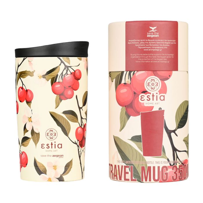 Estia Save The Aegean Θερμός Travel Mug Sakura Whisper 350ml