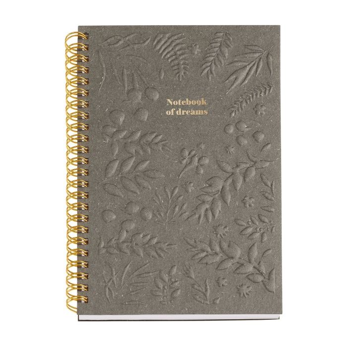 Miquelrius Σημειωματάριο Σπιράλ Ριγέ Α5 British Bloom Engraved Grey 80φ