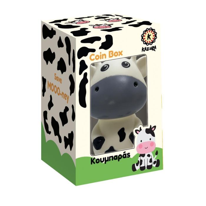 Kazura Κουμπαράς Coin Box Save Mooo-ney Cow White