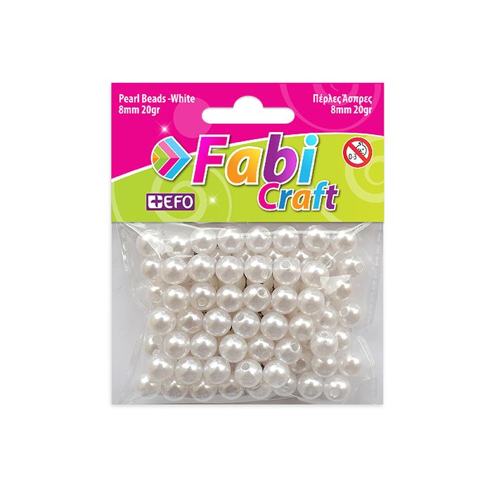 Fabi Πέρλες Πλαστικές Λευκές 20gr 8mm