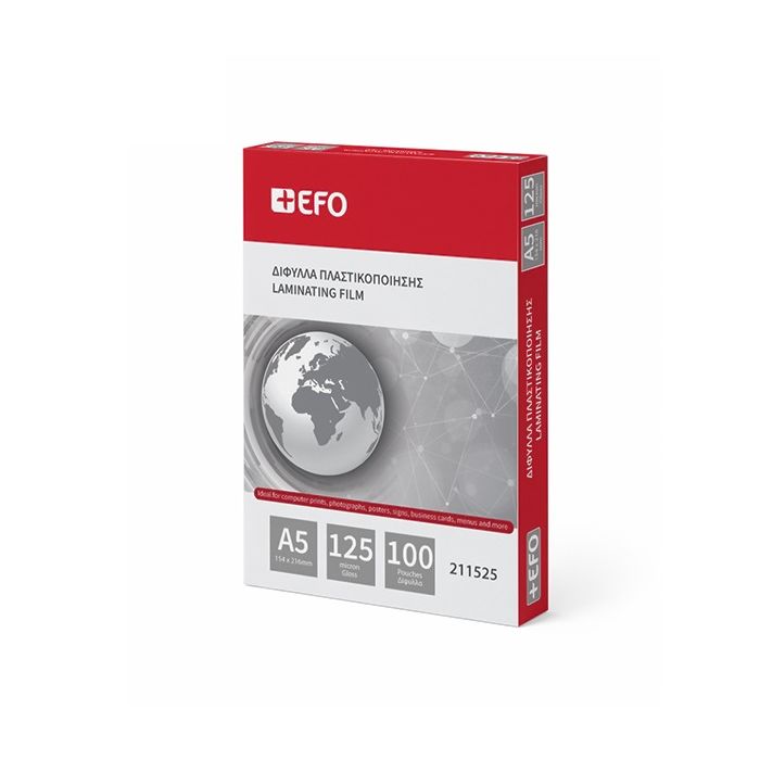 EFO Δίφυλλα Πλαστικοποίησης Α5 125 Micron 100 Τεμ