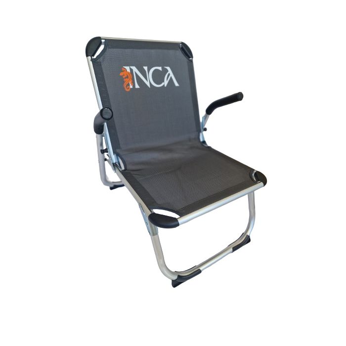 INCA Καρεκλάκι Παραλίας Αλουμινίου Ψηλή Textilene 2x1 King Size Γκρι 58x63x62cm