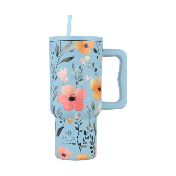 Estia Save The Aegean Θερμός Straw Tumbler XL Sky Garden 900ml
