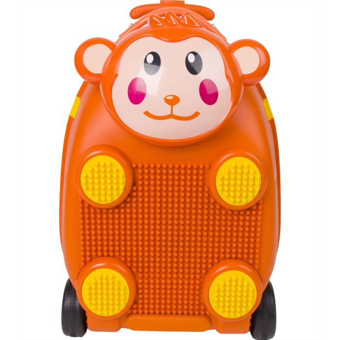 Zoolittle Βαλίτσα Trolly Παιδική Monkey Πορτοκαλί Με Τουβλάκια