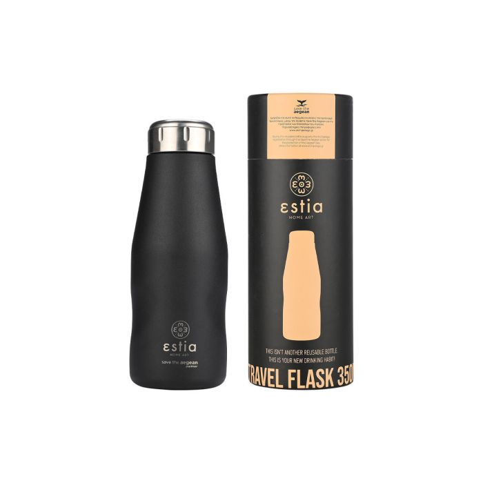 Estia Save The Aegean Θερμός Travel Flask Midnight Black 350ml