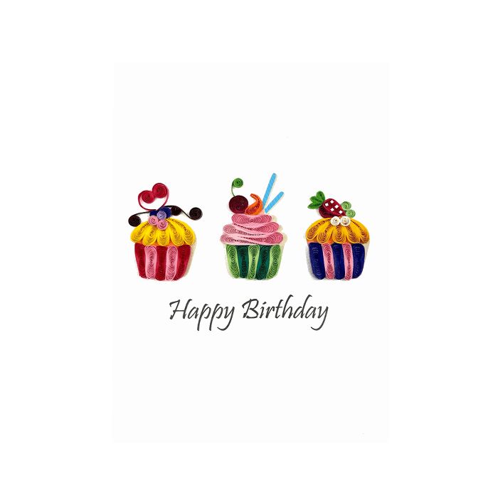 Origamo Ευχετήρια Κάρτα Quilling Cupcakes 18.5x14cm Filigrana