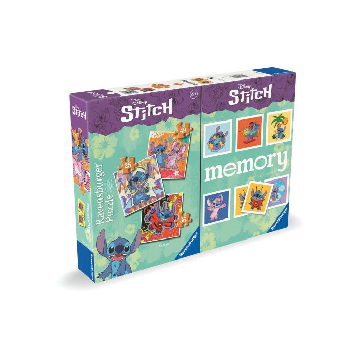 Ravensburger Memory Disney Stitch And Puzzle 25-36-49 pcs 24695