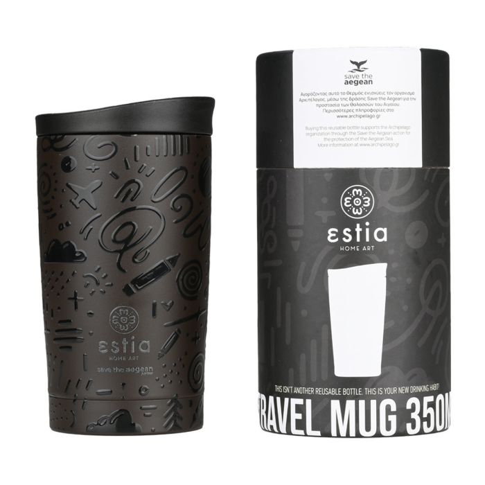Estia Save The Aegean Θερμός Travel Mug Noir Echo 350ml