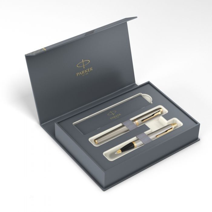 Parker Set Κασετίνα Δώρου Στυλό IM Core Brush Metallic GT Ballpoint & Πένα Fountain Pen