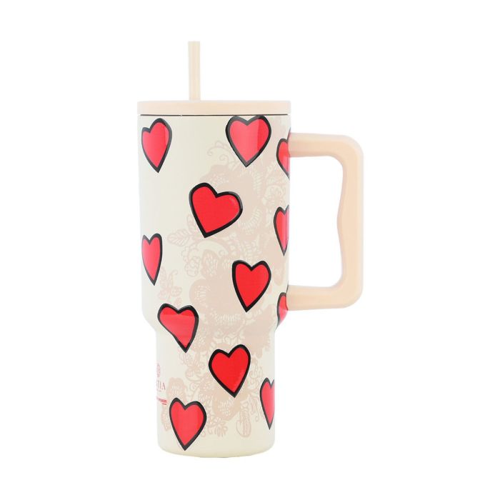 Estia Homely Θερμός Straw Tumbler Tender Lace 900ml