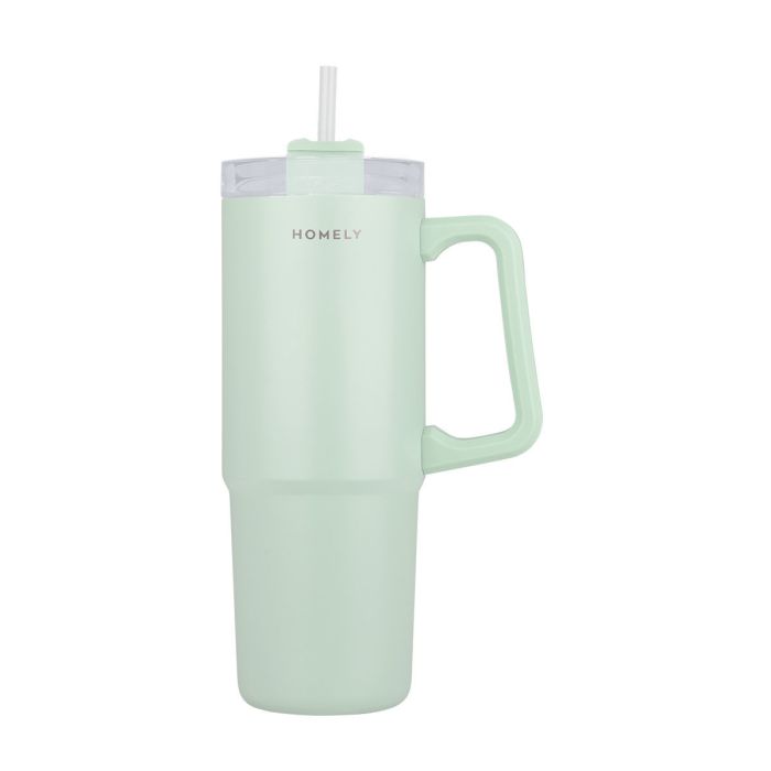 Estia Homely Θερμός Straw Tumbler Seafom 900ml