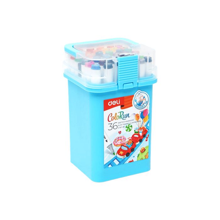 Deli Μαρκαδόροι Σχεδίου Washable Sketch Marker Colorun Με Διπλή Μύτη 36 Τεμ.