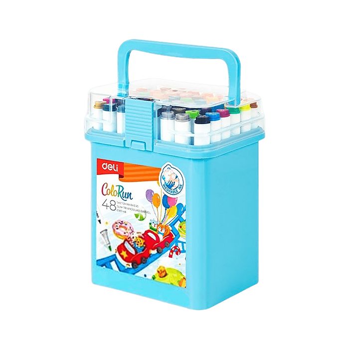 Deli Μαρκαδόροι Σχεδίου Washable Sketch Marker Colorun Με Διπλή Μύτη 48 Τεμ.