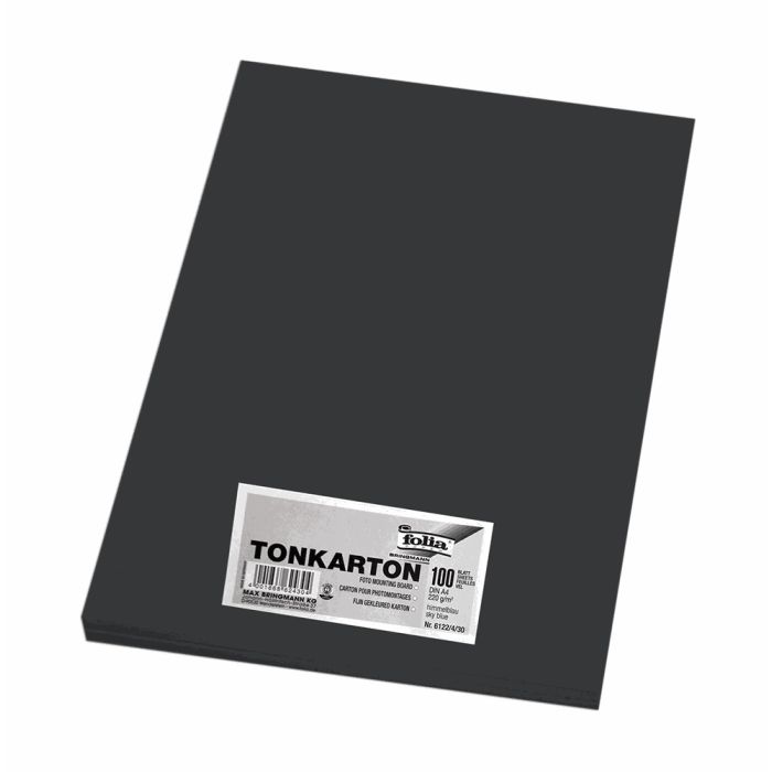 Folia Πακέτο Φύλλα Χαρτόνι Κολάζ Α4 100Φ 220gr Black