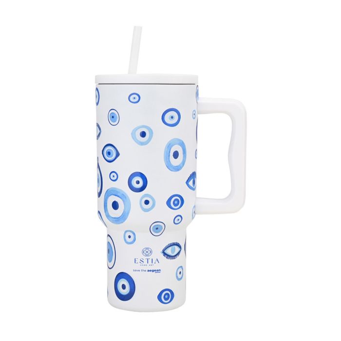 Estia Save The Aegean Θερμός Straw Tumbler XL Spirit Of Love 900ml