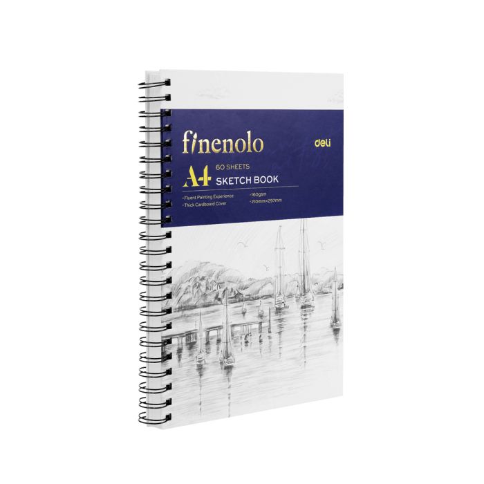 Deli Μπλοκ Σχεδίου Σπιράλ A4 Finenolo 60 Φύλλα 160gr