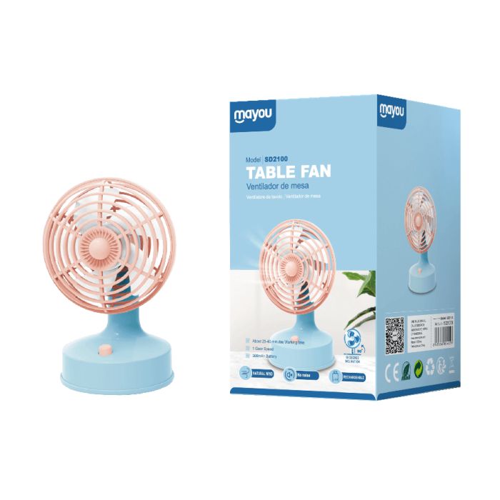 Mayou Ανεμιστηράκι Χειρός USB Ροζ 300mAh