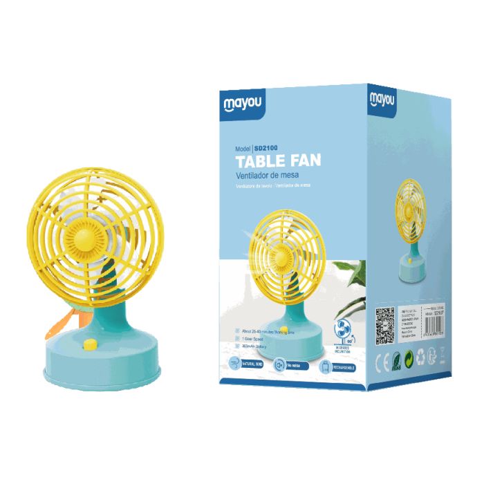 Mayou Ανεμιστηράκι Χειρός USB Κίτρινο 300mAh