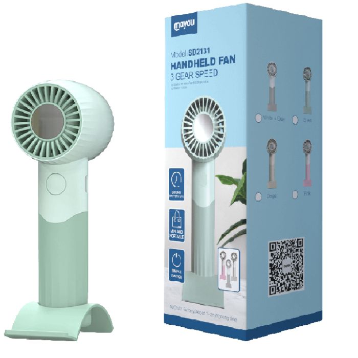 Mayou Ανεμιστηράκι Χειρός Type C Πράσινο 500mAh