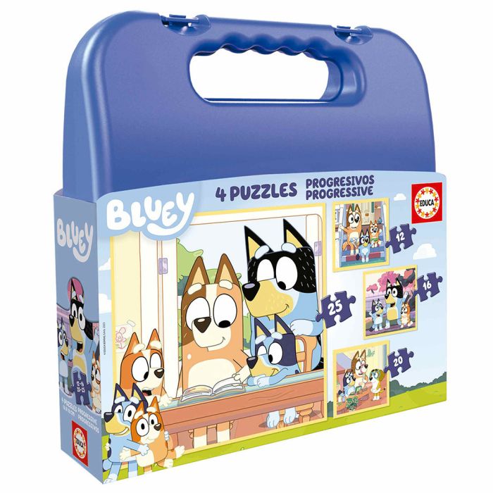 Educa Παζλ 12/16/20/25 τεμ. Progressive 4 Puzzles Case Bluey