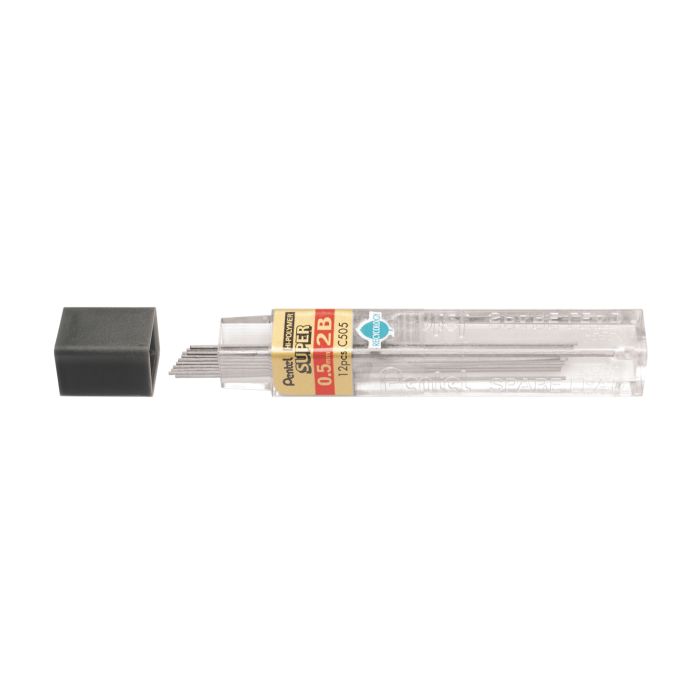 Pentel Μύτες Για Μηχανικό Μολύβι 0.5mm 2B 12 Tεμ
