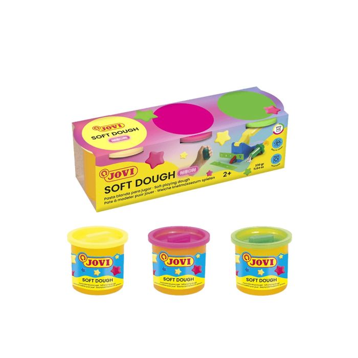 Jovi Σετ Πλαστοζυμαράκια Neon 110gr Σετ 3 Χρώματα