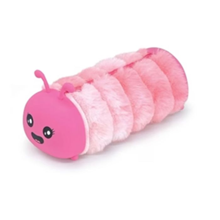 Lebez Κασετίνα Βαρελάκι Γούνινο Ζωάκι Pink Caterpillar