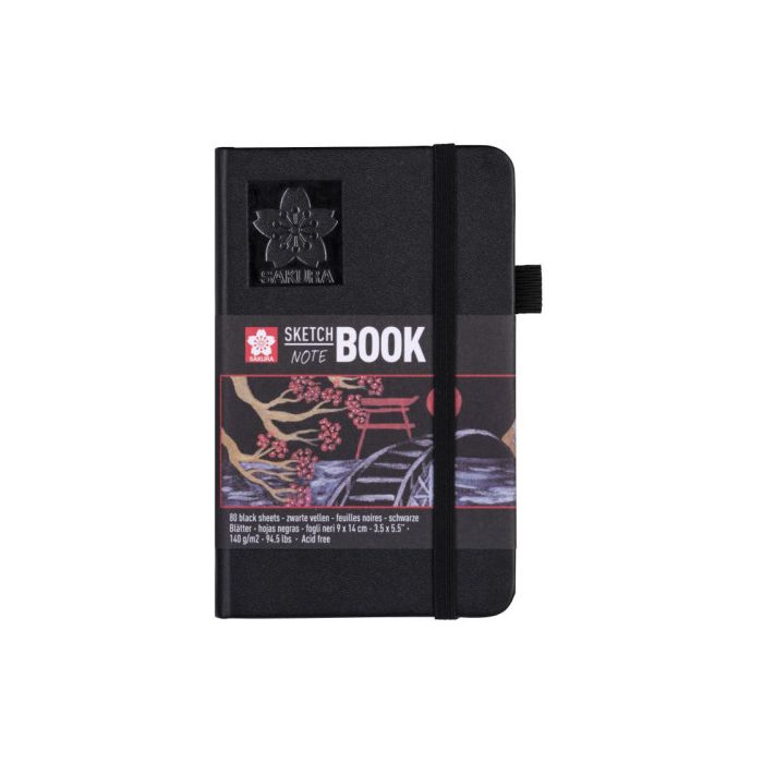 Royal Talens Sakura Μπλοκ Σχεδίου 9x14cm Sketch Note Book 80 Μαύρα Φύλλα 140gr