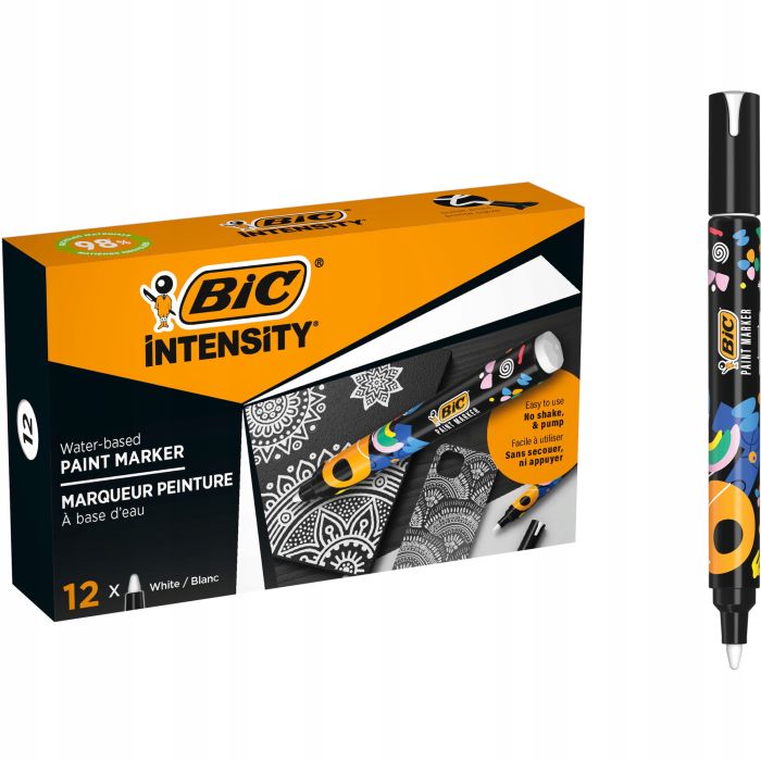 BIC Μαρκαδόροι Ζωγραφικής Intensity White Markers Set 12 Τεμ.