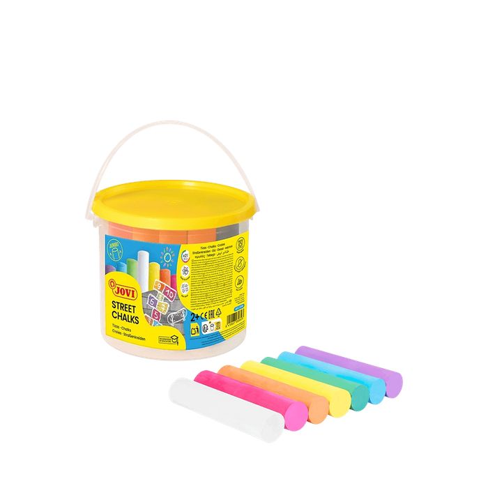 Jovi Κιμωλίες Χρωματιστές Jumbo Washable 20x100mm Κουβάς 21 Τεμ.