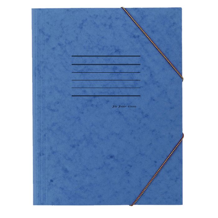 Leizer Ντοσιέ Με Λάστιχο Πρεσπάν Γραμμές 26x34cm Μπλε