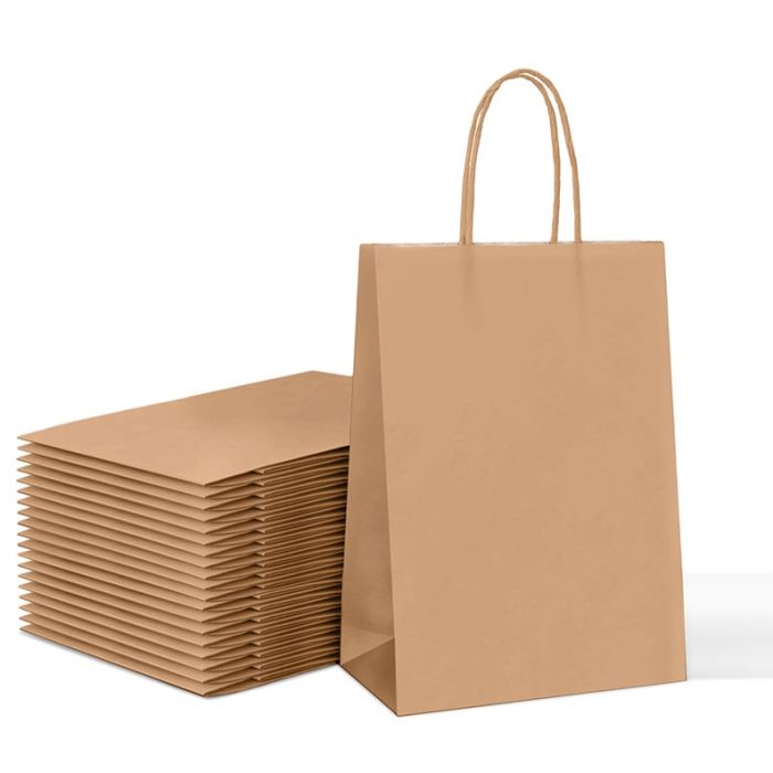 EFO Τσάντα Συσκευασίας Χάρτινη Σακούλα 31x42x12cm Κραφτ Στριφτή Λαβή 25τεμ.