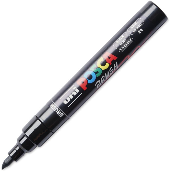 Uni Μαρκαδόρος Ζωγραφικής Posca Brush PC-5BR 24 Black