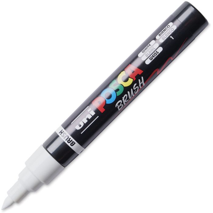 Uni Μαρκαδόρος Ζωγραφικής Posca Brush PC-5BR 1 White