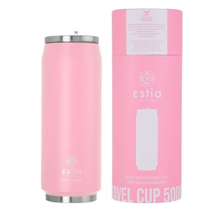 Estia Save The Aegean Θερμός Travel Cup Blossom Rose 500ml