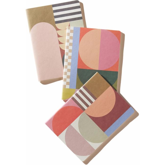 Designworks Ink Σημειωματάρια Flex Notebooks Journal Mod Geo Coordinated Saddle Stitched Set Of 3 15x20cm