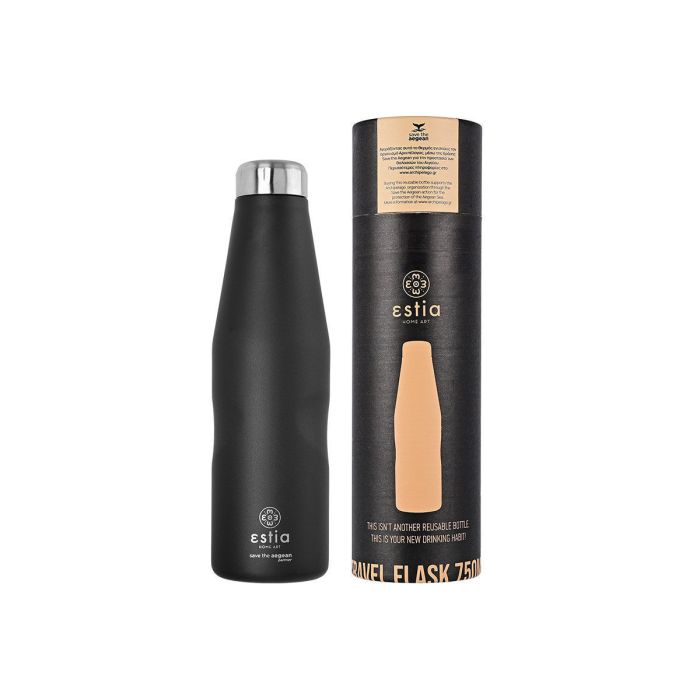 Estia Save The Aegean Θερμός Travel Flask Midnight Black 750ml